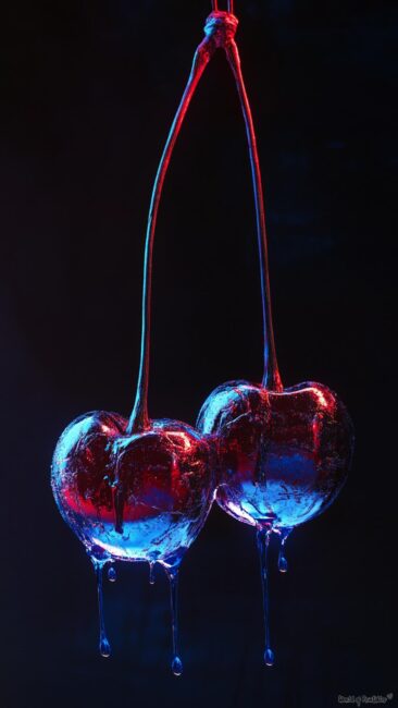 Two Dripping Glass Cherry Wallpaper