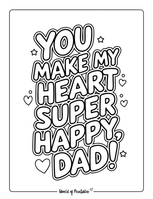 Valentine&rsquo;s day coloring page for dad