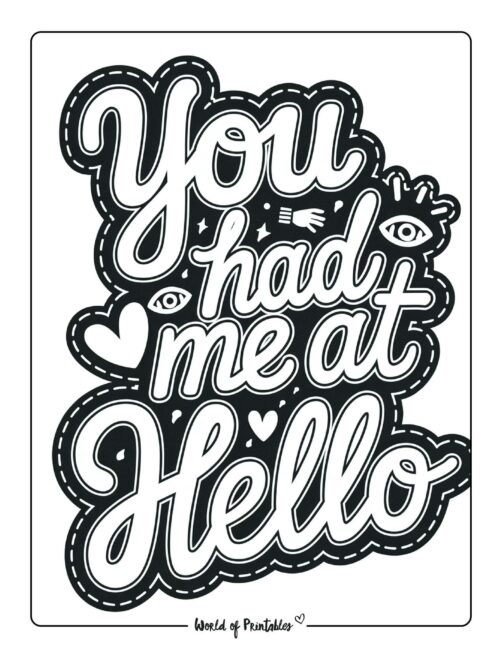 Valentine&rsquo;s day coloring page for teens