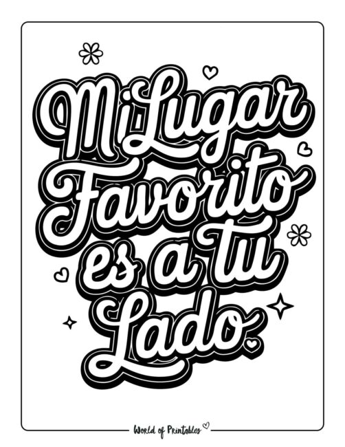 Valentine&rsquo;s day coloring sheets Spanish simple