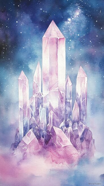 Watercolor Crystal Aura Aesthetic Wallpapers