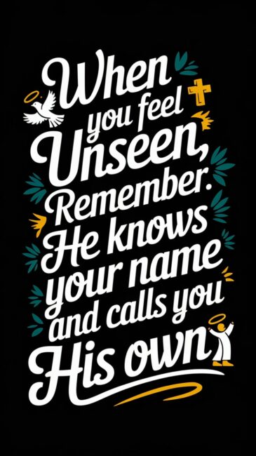 When you feel unseen, remember, He knows you name and calls you His own Bible Backgrounds