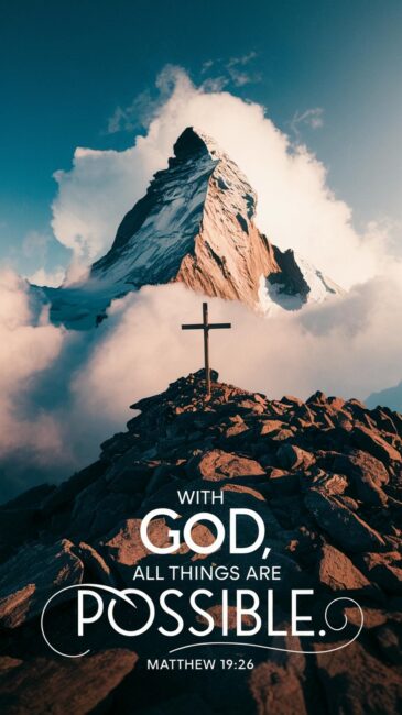 With God, all things are possible Bible Wallpaper