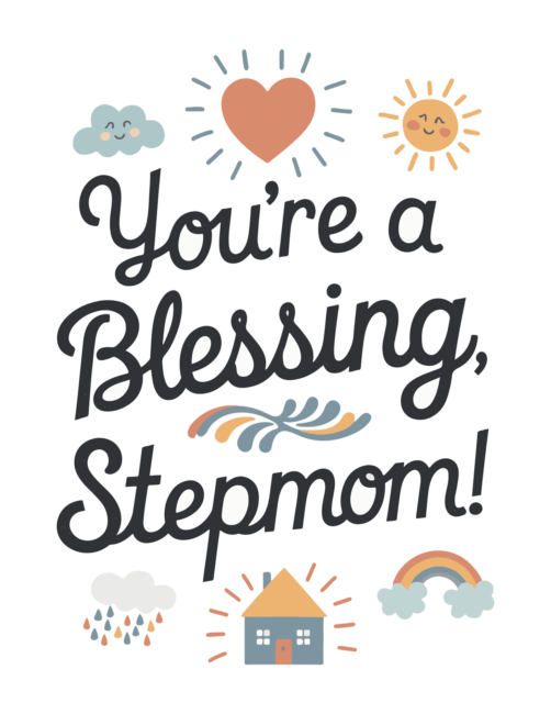 You&rsquo;re a blessing Stepmom Printable Mother’s Day cards for stepmom