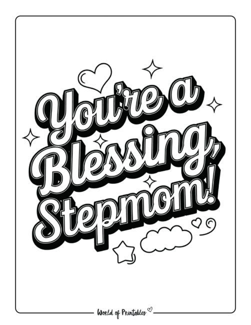 You&rsquo;re a blessing coloring page for stepmom