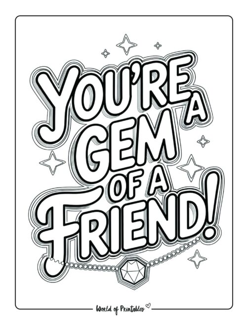 You&rsquo;re a gem Valentine&rsquo;s day coloring pages