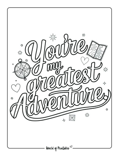 You&rsquo;re my greatest adventure Valentine&rsquo;s day coloring page