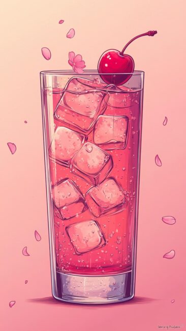 cherry-aesthetic-pink-sakura-cocktail-ice-wallpaper