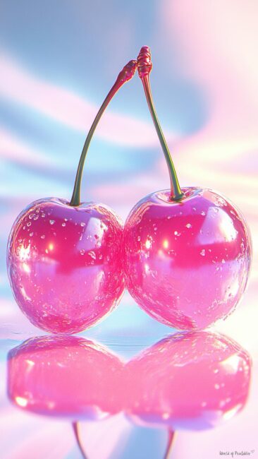 cherry-aesthetic-wallpaper-pink-glass-cherries-background