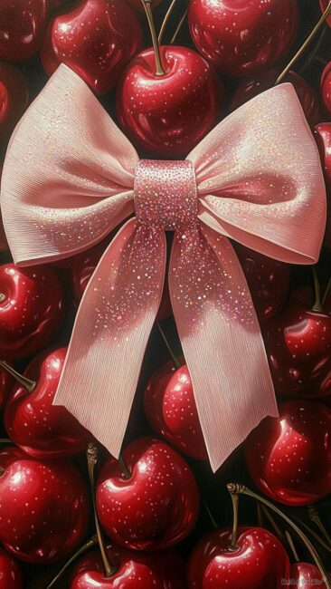cherry-aesthetic-with-pink-bow.