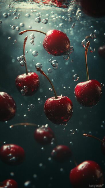 dark-cherry-red-aesthetic-deep-water-bubbles-wallpaper