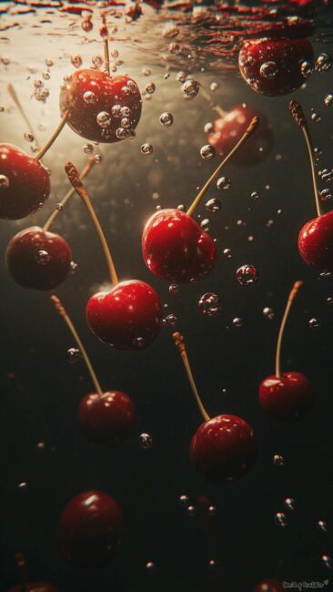 dark-cherry-red-underwater-cherry-aesthetic-wallpaper