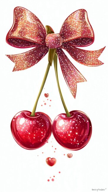 dark-cherry-red-wallpaper-aesthetic-glitter-bow-and-cherries