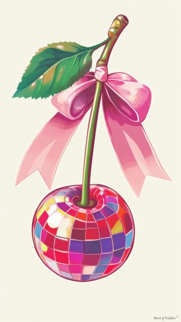 mosaic-cherry-pink-bow-leaf-aesthetic