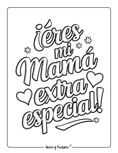 mothers day coloring pages in Spanish