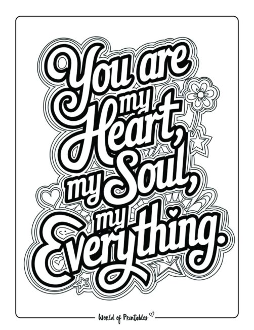my heart and soul Valentine&rsquo;s day coloring page