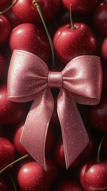 sparkly-cherry-bow-aesthetic