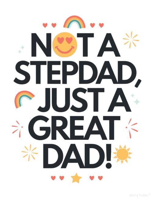 A Great Dad Printable Father’s Day card for stepdad