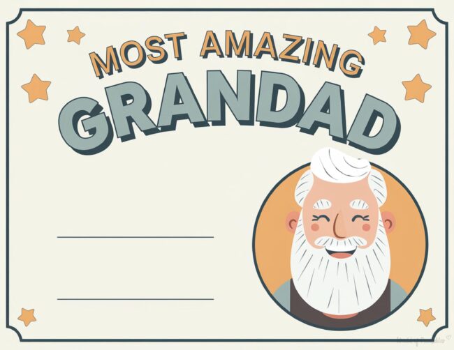 Amazing Grandad Printable Father’s Day certificate