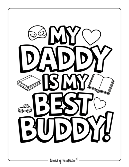 Best Buddy Father's Day coloring pages