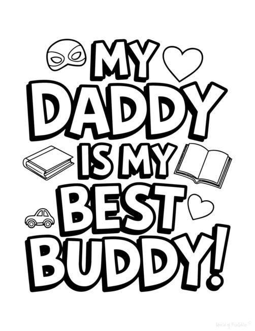 Best Buddy Free Father’s Day coloring card