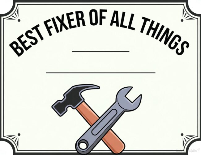 Best Fixer award certificate