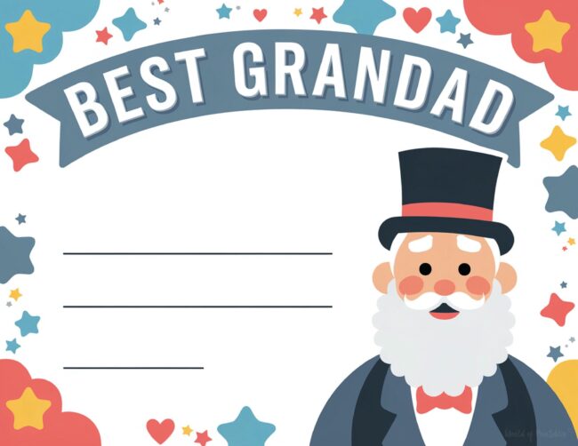 Best Grandad award certificate
