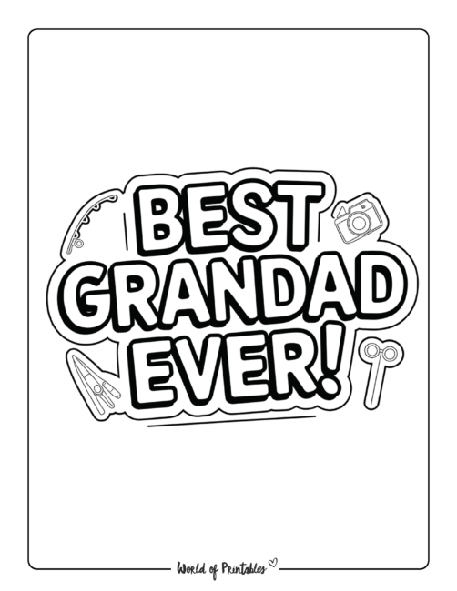 Best Grandpa ever coloring printables