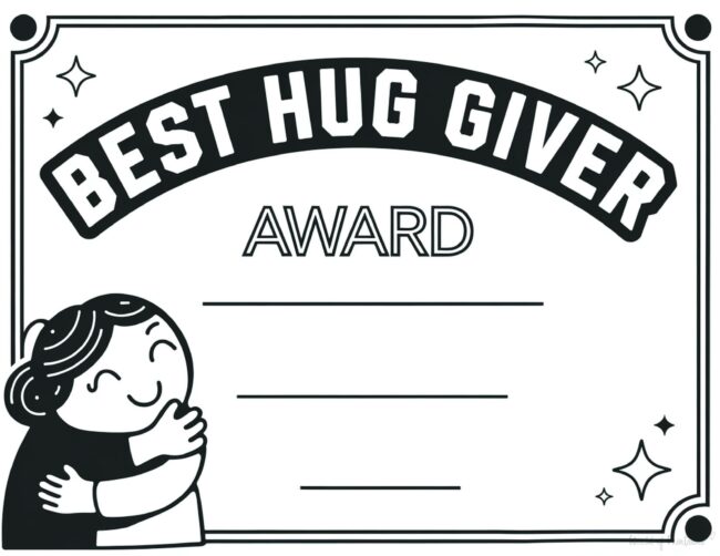 Best Hug Giver Printable Mother&rsquo;s Day Certificates