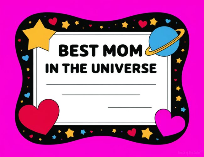 Best Mom in the Universe DIY Mother&rsquo;s Day Certificates