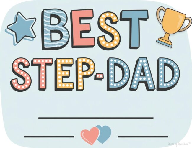 Best Stepdad award certificate