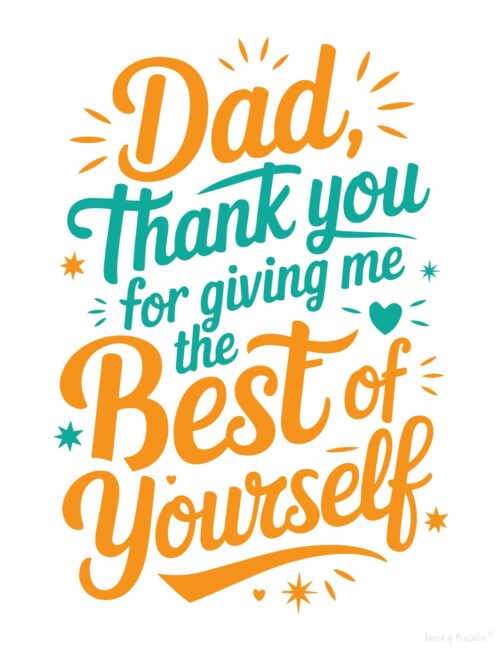 Best of Yourself Cute Father’s Day card to print