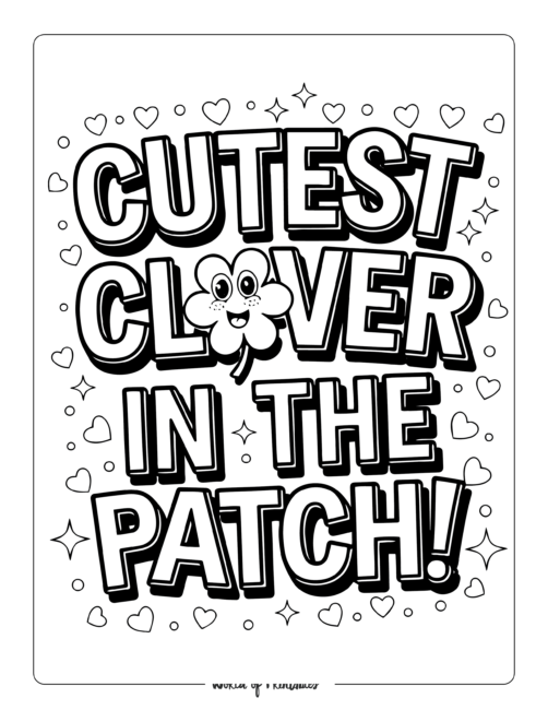 Clover St. Patrick's Day coloring pages for kids