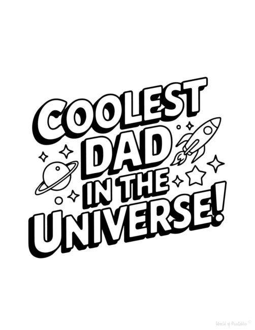 Coolest Dad Father’s Day coloring card