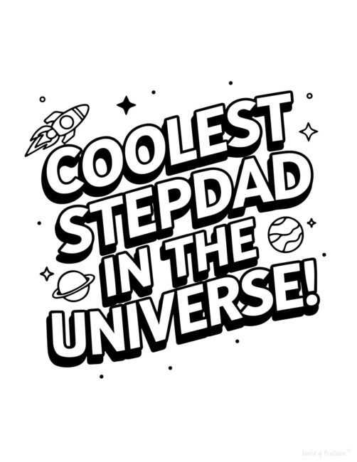 Coolest Stepdad Color-your-own Father’s Day card