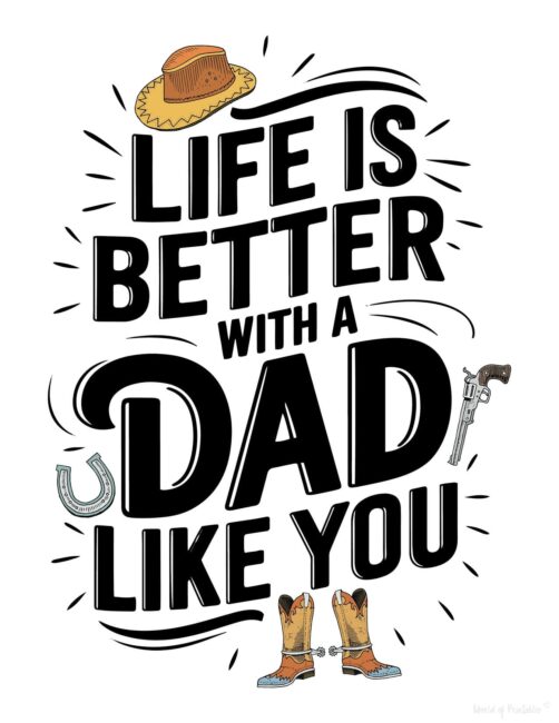 Cowboy DIY Father’s Day card printable
