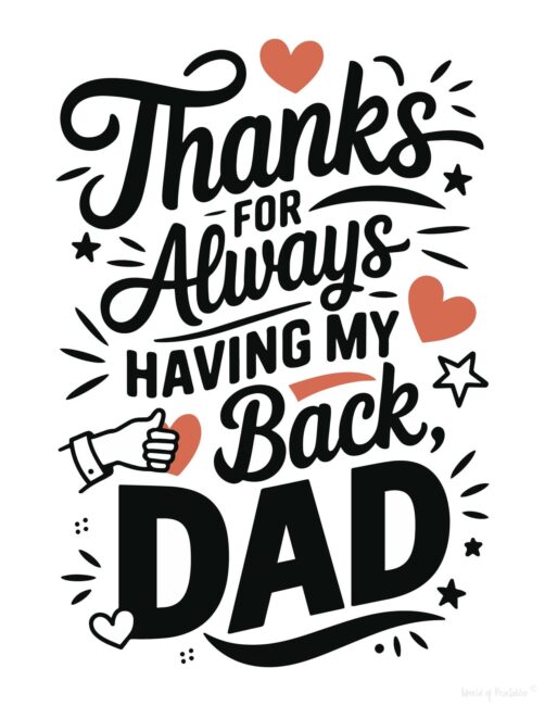 Cute Best printable Father’s Day card
