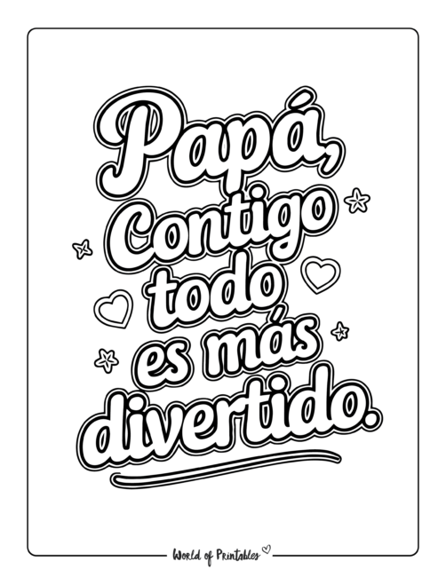 Cute Father’s Day coloring pages in Spanish