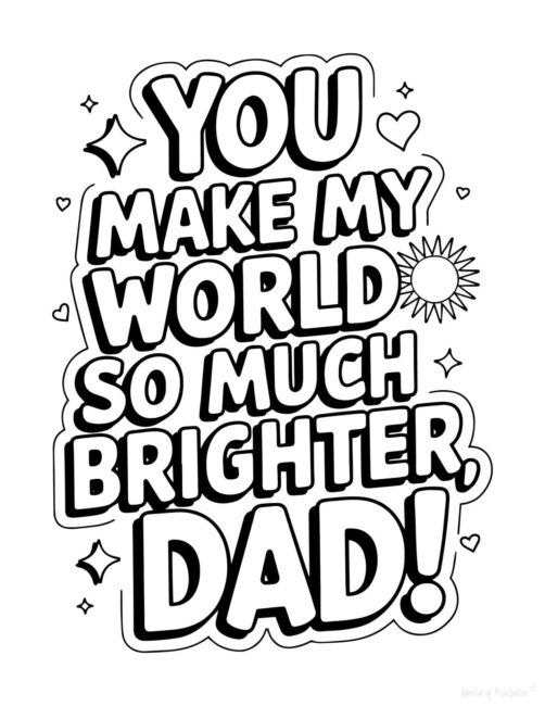 Cute Free Father’s Day coloring card