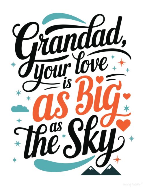 Cute Grandpa Father’s Day card to print