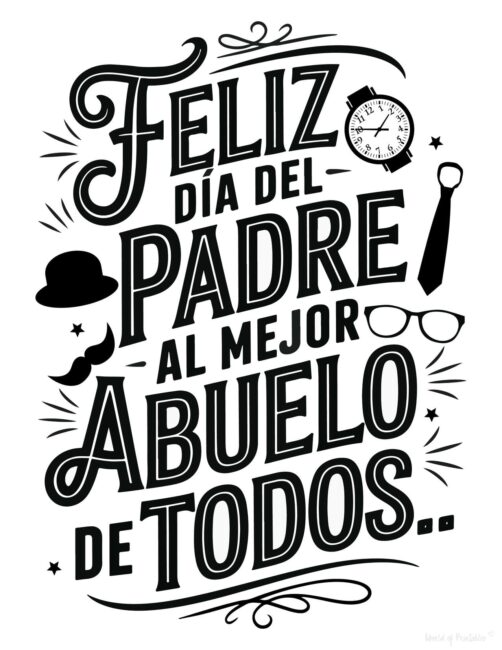Cute Printable Father’s Day card in Spanish