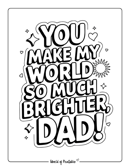 Cute Printable Father's Day coloring sheets