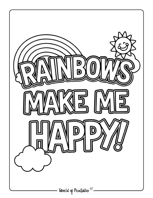 Cute Rainbow Free St. Patrick's Day coloring pages
