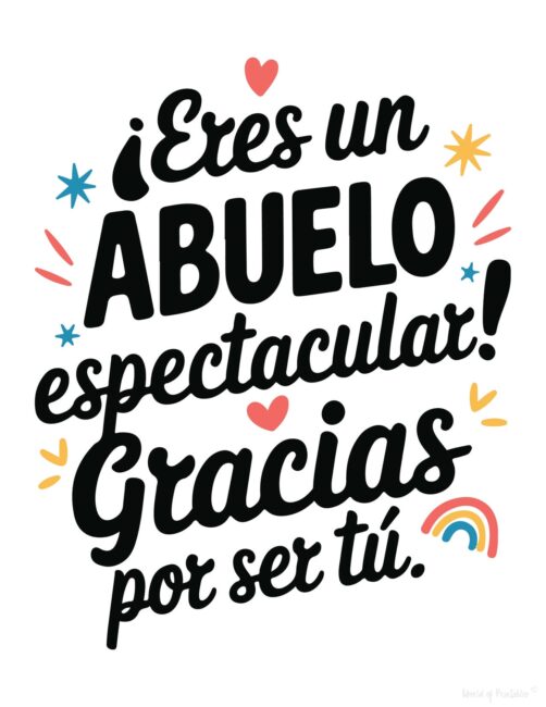 Cute Spanish Father’s Day card to print