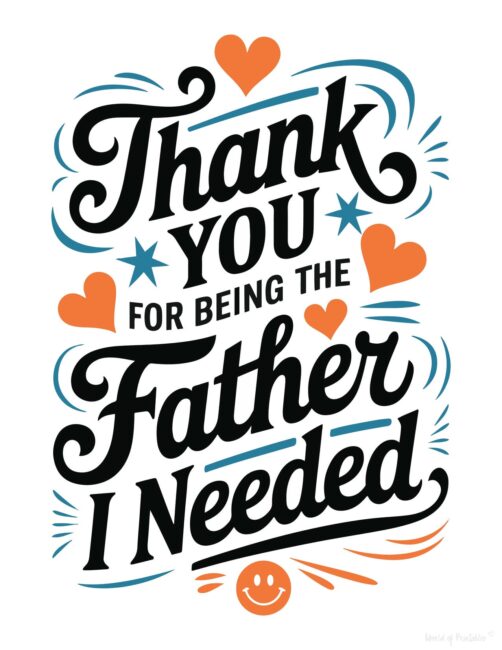Cute stepdad Father’s Day card to print
