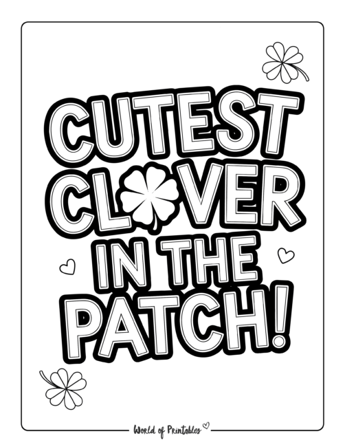 Cutest Clover Free St. Patrick's Day coloring pages
