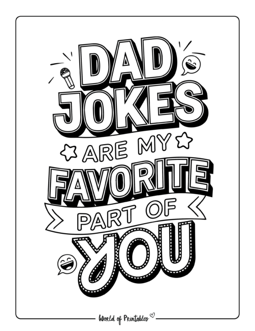 Dad Jokes Father's Day coloring pages