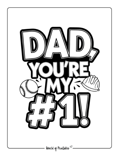 Dad You're my number One Father's Day coloring pages