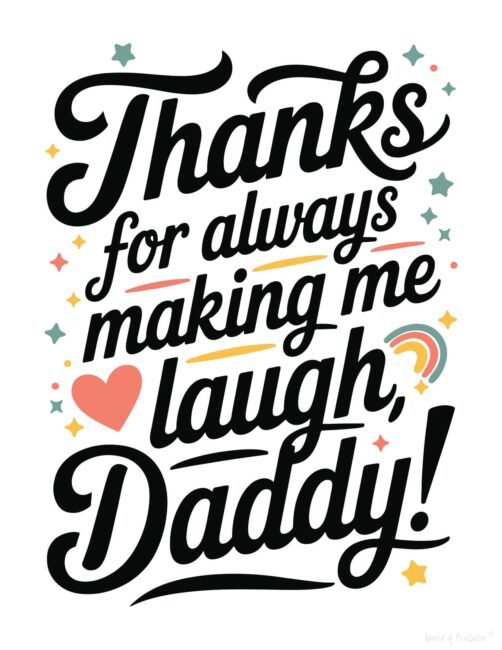 Daddy Cute Father’s Day card to print