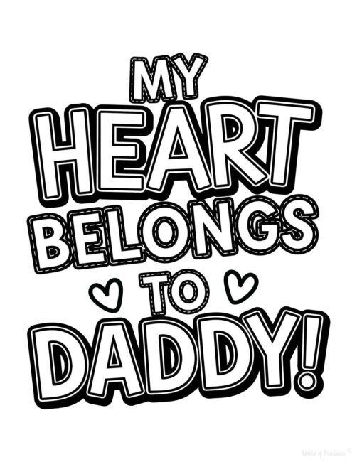 Daddy Free Father’s Day coloring card